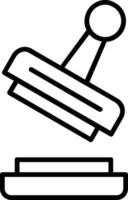 icône de ligne de timbre vecteur