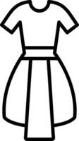 icône de ligne de robe vecteur