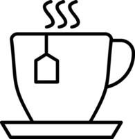 icône de ligne de tasse de thé vecteur
