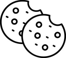 icône de ligne de cookies vecteur