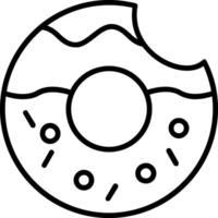 icône de ligne de beignet vecteur