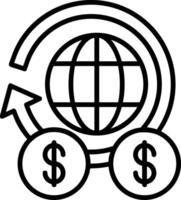 global la finance icône de ligne vecteur