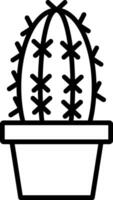 icône de ligne de cactus vecteur