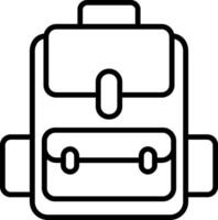 icône de ligne de sac à dos vecteur