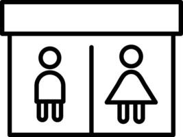 Publique toilette ligne icône vecteur