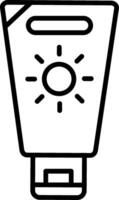 icône de ligne de protection solaire vecteur