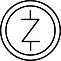 icône de la ligne zcash vecteur