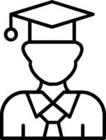 icône de la ligne de remise des diplômes vecteur