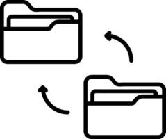 icône de ligne de dossier vecteur