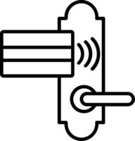 icône de ligne de verrouillage de porte vecteur