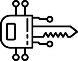 icône de ligne de clé numérique vecteur