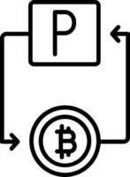 bitcoin Pay Pal ligne icône vecteur