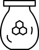 icône de ligne de pot de miel vecteur