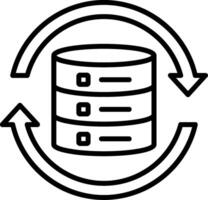 icône de ligne de synchronisation de données vecteur