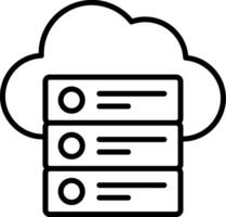 icône de ligne de données cloud vecteur