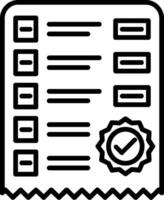 icône de ligne de liste de contrôle vecteur