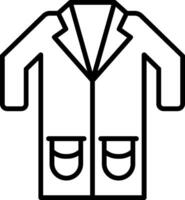 icône de ligne de blouse de laboratoire vecteur