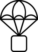 icône de ligne de parachute vecteur