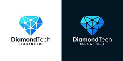 diamant logo conception modèle avec abstrait point, molécule et réseau l'Internet système logo graphique conception . icône, symbole, créatif. vecteur