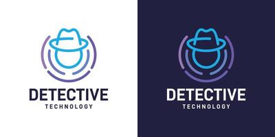 détective logo conception modèle. détective chapeau avec Sécurité Les données La technologie graphique conception . symbole, icône, créatif. vecteur