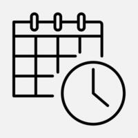 programme Date et temps ligne icône vecteur