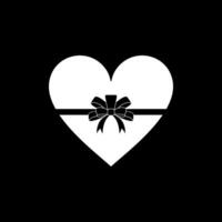 cœur forme, l'amour icône symbole avec ruban silhouette, Facile et plat style, pouvez utilisation pour logo gramme, art illustration, décoration, orné, applications, pictogramme, la Saint-Valentin jour, ou graphique conception élément vecteur
