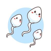 mignonne les spermatozoïdes cellule dessin animé personnage. santé concept conception. art illustration vecteur