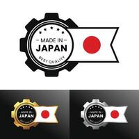 fabriqué dans Japon avec équipement et drapeau conception. pour bannière, timbre, autocollant, icône, logo, symbole, étiqueter, badge, joint, signe. illustration vecteur