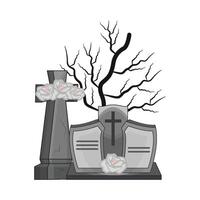 illustration de cimetière vecteur