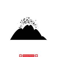 ardent volcanique silhouettes captivant des illustrations pour artistique expression vecteur