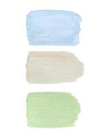 acrylique peindre coups harmonieux ensemble bleu blanc vert. épais couche de peindre avec traces de brosse poils. tracé image, conception élément, Contexte. vecteur