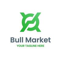 taureau marché Stock analyser graphique investir logo vecteur