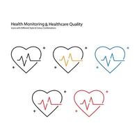 santé surveillance et soins de santé qualité icône conception vecteur