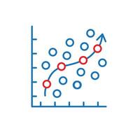 régression une analyse icône conception vecteur