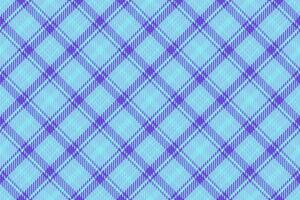 esquisser vérifier sans couture textile, symétrie en tissu texture tartan. imprimer Contexte plaid modèle dans cyan et indigo couleurs. vecteur