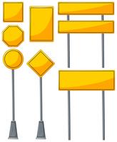 Différents modèles de panneaux jaunes vecteur