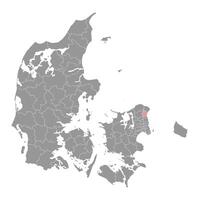 Fredensborg municipalité carte, administratif division de Danemark. illustration. vecteur