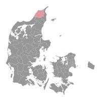 hjorring municipalité carte, administratif division de Danemark. illustration. vecteur