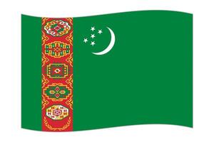agitant drapeau de le pays Turkménistan. illustration. vecteur