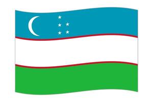 agitant drapeau de le pays Ouzbékistan. illustration. vecteur