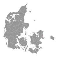 hache de glaive municipalité carte, administratif division de Danemark. illustration. vecteur