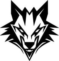 Loup - noir et blanc isolé icône - illustration vecteur