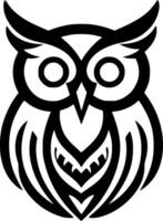 hibou - noir et blanc isolé icône - illustration vecteur