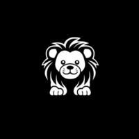 Lion bébé - minimaliste et plat logo - illustration vecteur