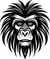 babouin - noir et blanc isolé icône - illustration vecteur