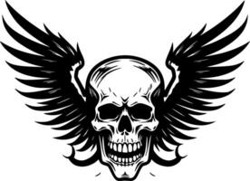 crâne - noir et blanc isolé icône - illustration vecteur