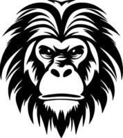 babouin - noir et blanc isolé icône - illustration vecteur