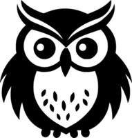 hibou bébé, noir et blanc illustration vecteur