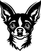 chihuahua - noir et blanc isolé icône - illustration vecteur