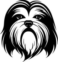 shih tzu - minimaliste et plat logo - illustration vecteur